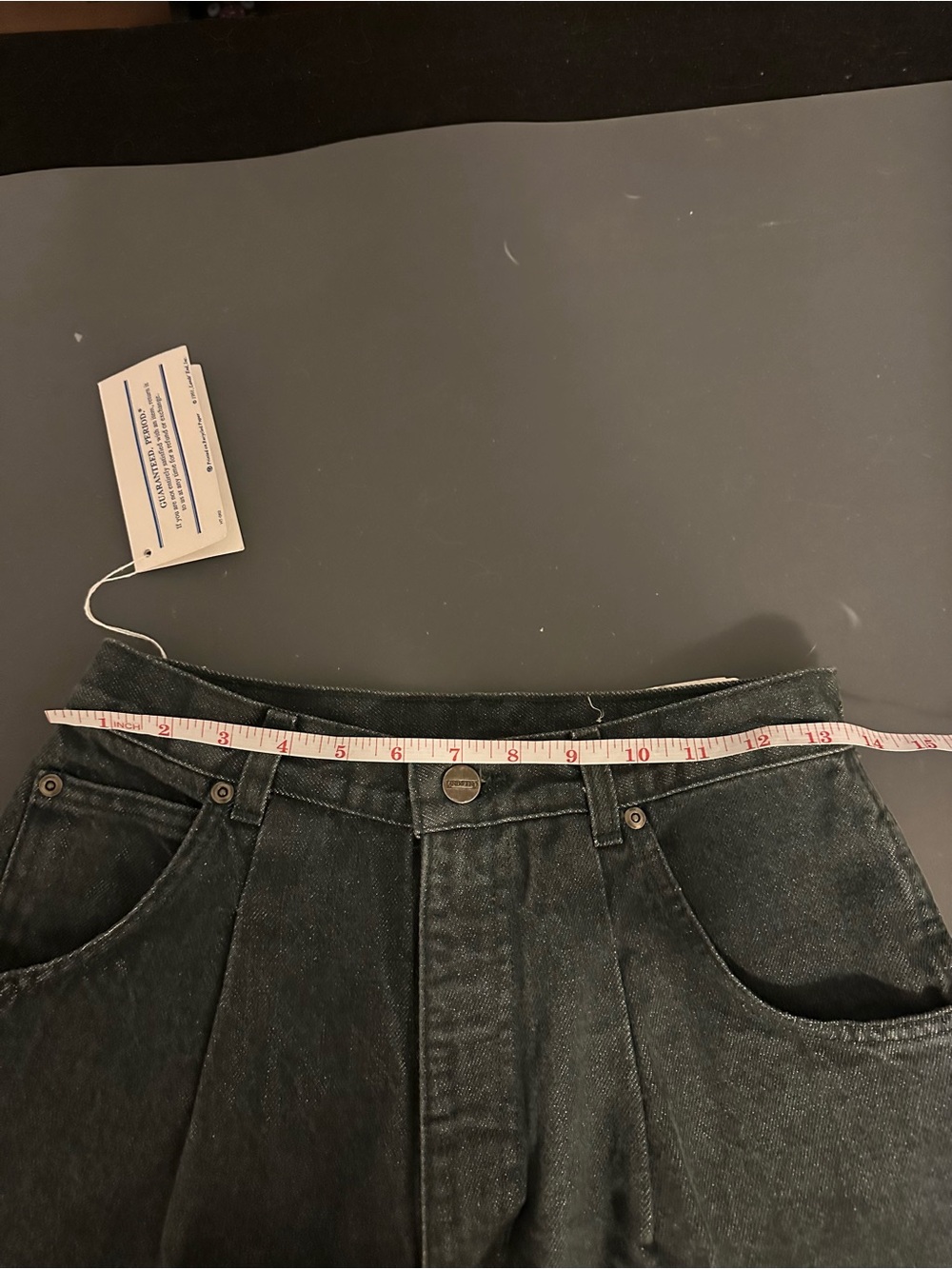 Vintage Lands End High-Waist Hunter Green Denim Pleated Tapered Jeans Size 10 - Picture 10 of 12